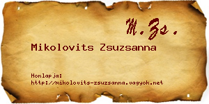 Mikolovits Zsuzsanna névjegykártya